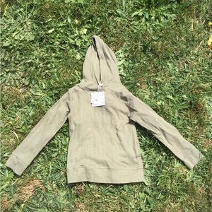 Kate Quinn Kids Pointelle Green Long Sleeve Hooded Tee Organic Cotton 6 years